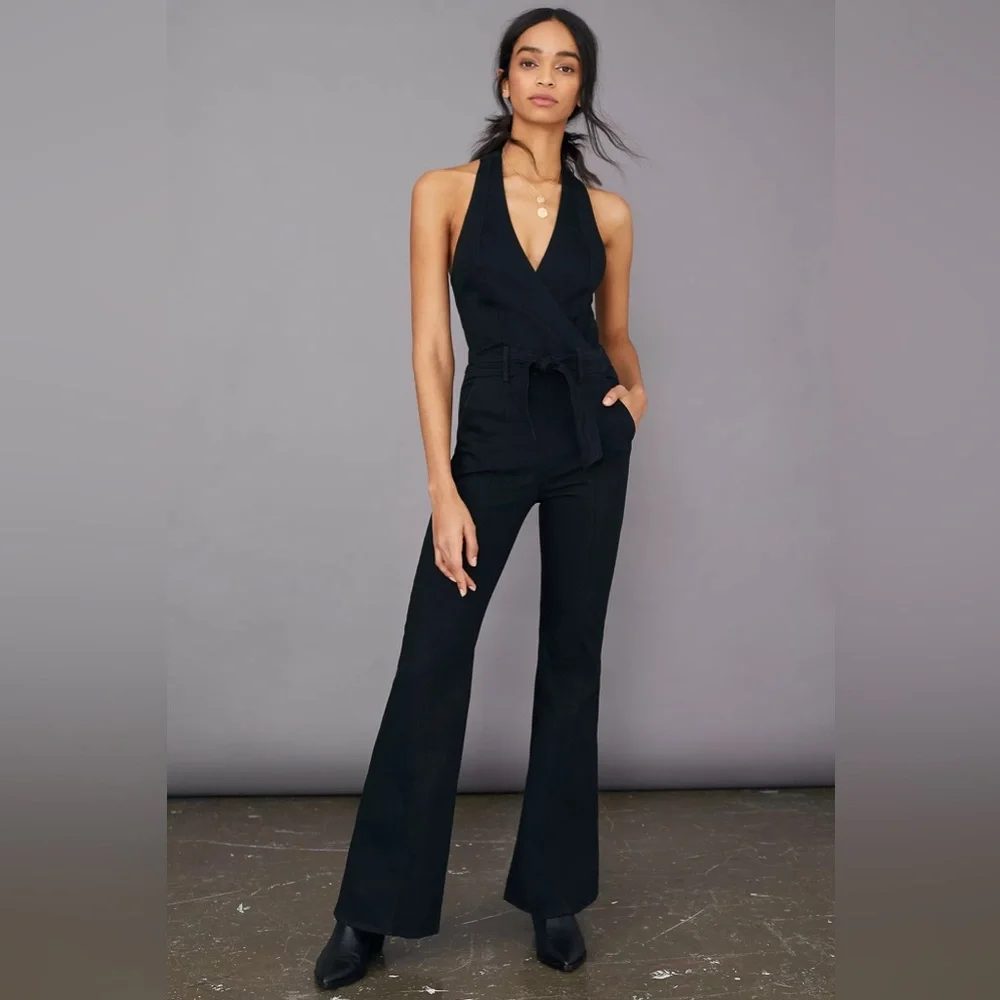 Mother The Halter Doozy Jumpsuit Black 26 Not Guilty EXCELLENT - Picture 1 of 16